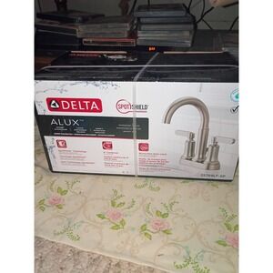 Delta 25769LF-SP Alux SpotShield Brushed Nickel 2-handle 4-in Centerset Bathroom